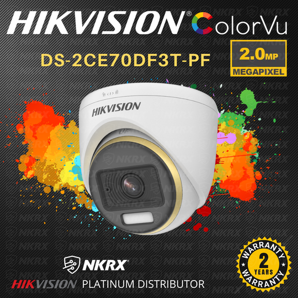 Hikvision DS-2CE70DF3T-PF Colorvu 2MP Fixed Turret CCTV Camera