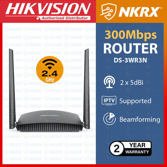 Hikvision DS-3WR3N 11N 300Mbps Wi-Fi 4 Wireless Router | Support IPTV