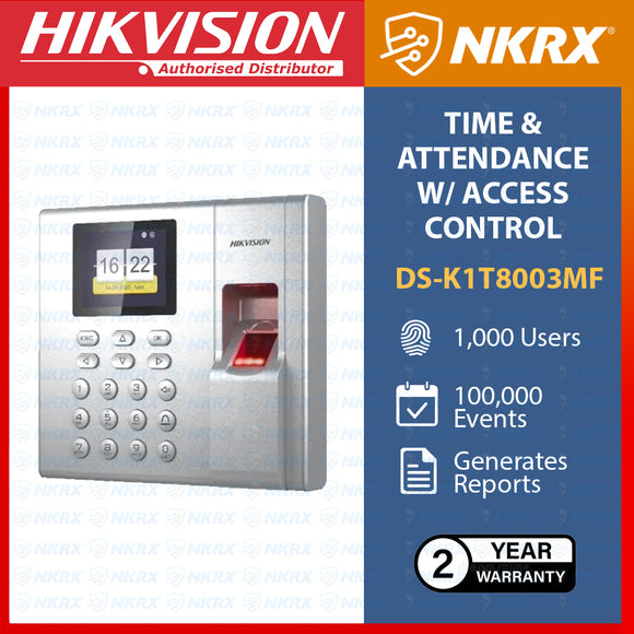 Hikvision DS-K1T8003MF Biometric Access Control & Attendance | Fingerprint Time Attendance Machine Terminal