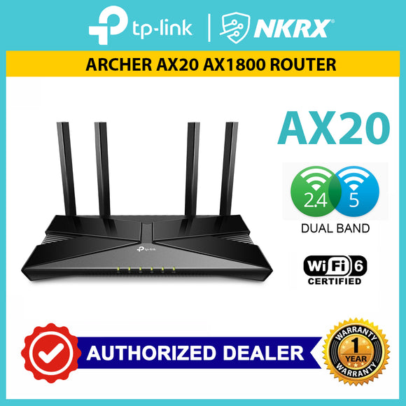 TP-Link Archer AX20 AX1800 Wifi 6 Dual Band Router | Quad Core | OneMesh