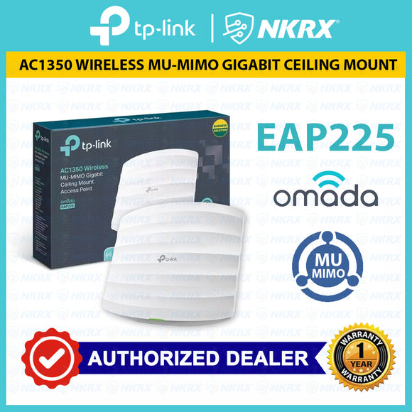TP-Link EAP 225 AC1350 Wireless MU-MIMO Gigabit Ceiling Mount Access Point